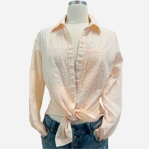 AMERICAN SWEETHEART- COTTAGE CORE Light Pink Button-Down Shirt